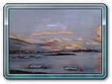 coucher de soleil sur Port-Louis  36x26